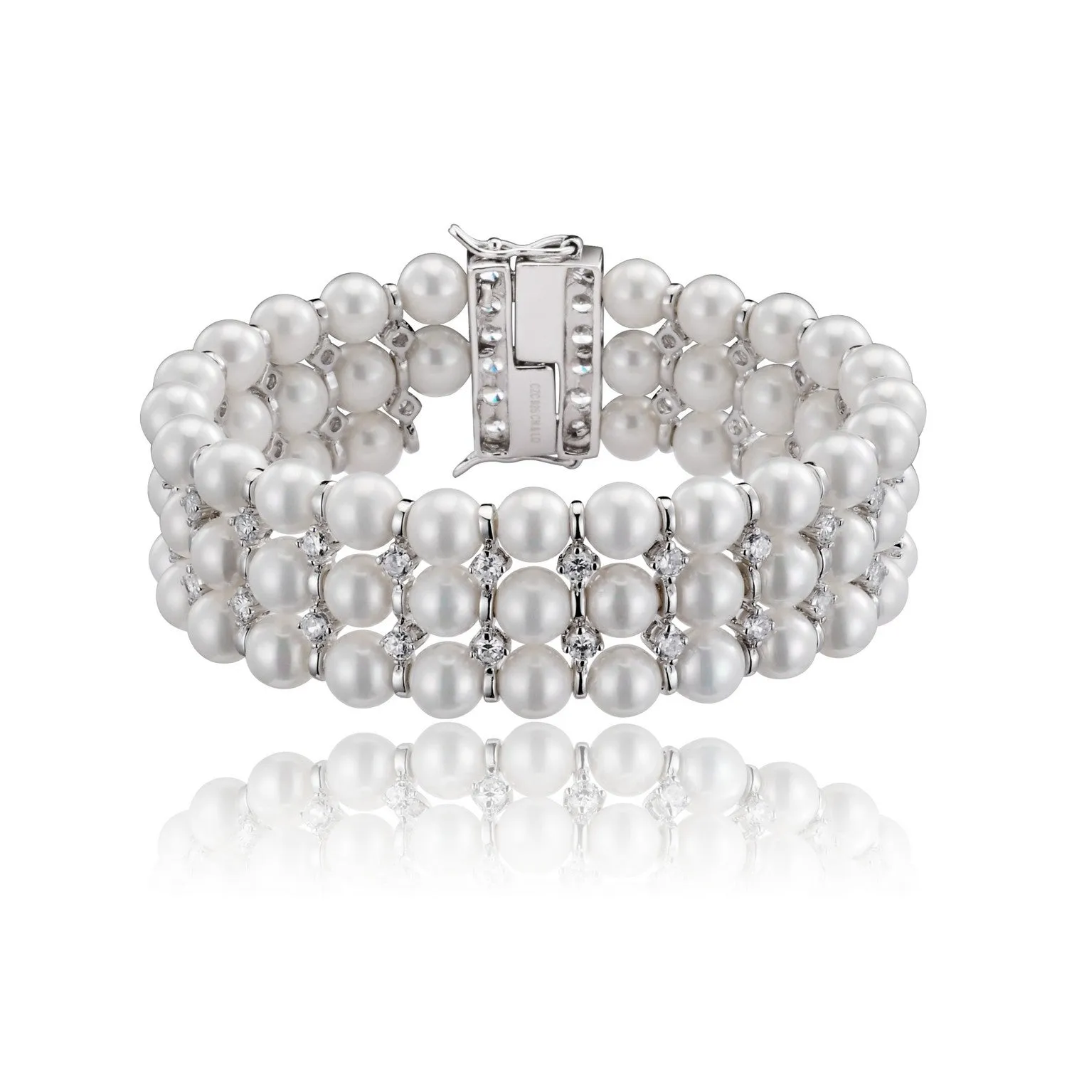 Delphine Monfort Three Row Pearl Bracelet