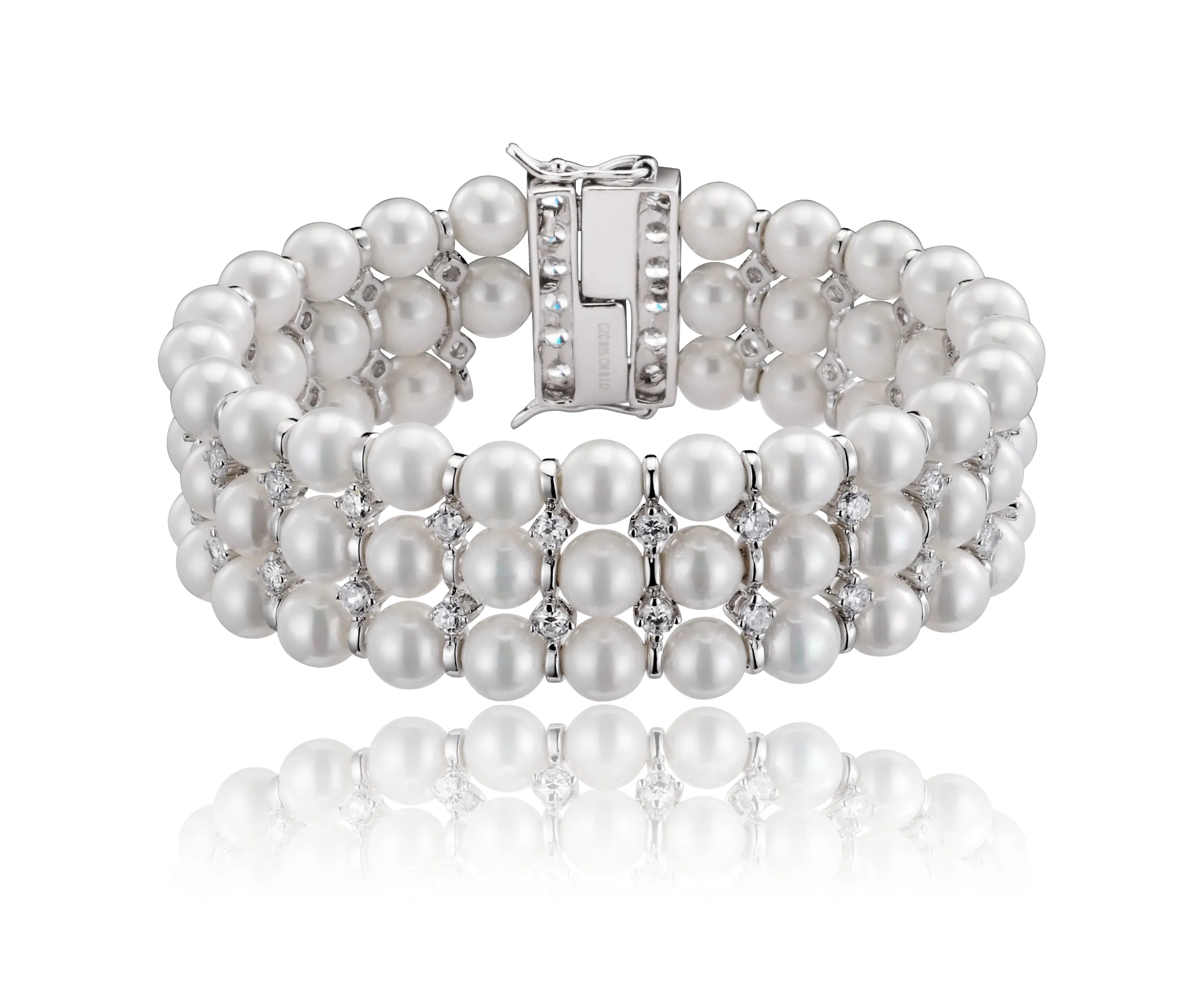 Delphine Monfort Three Row Pearl Bracelet