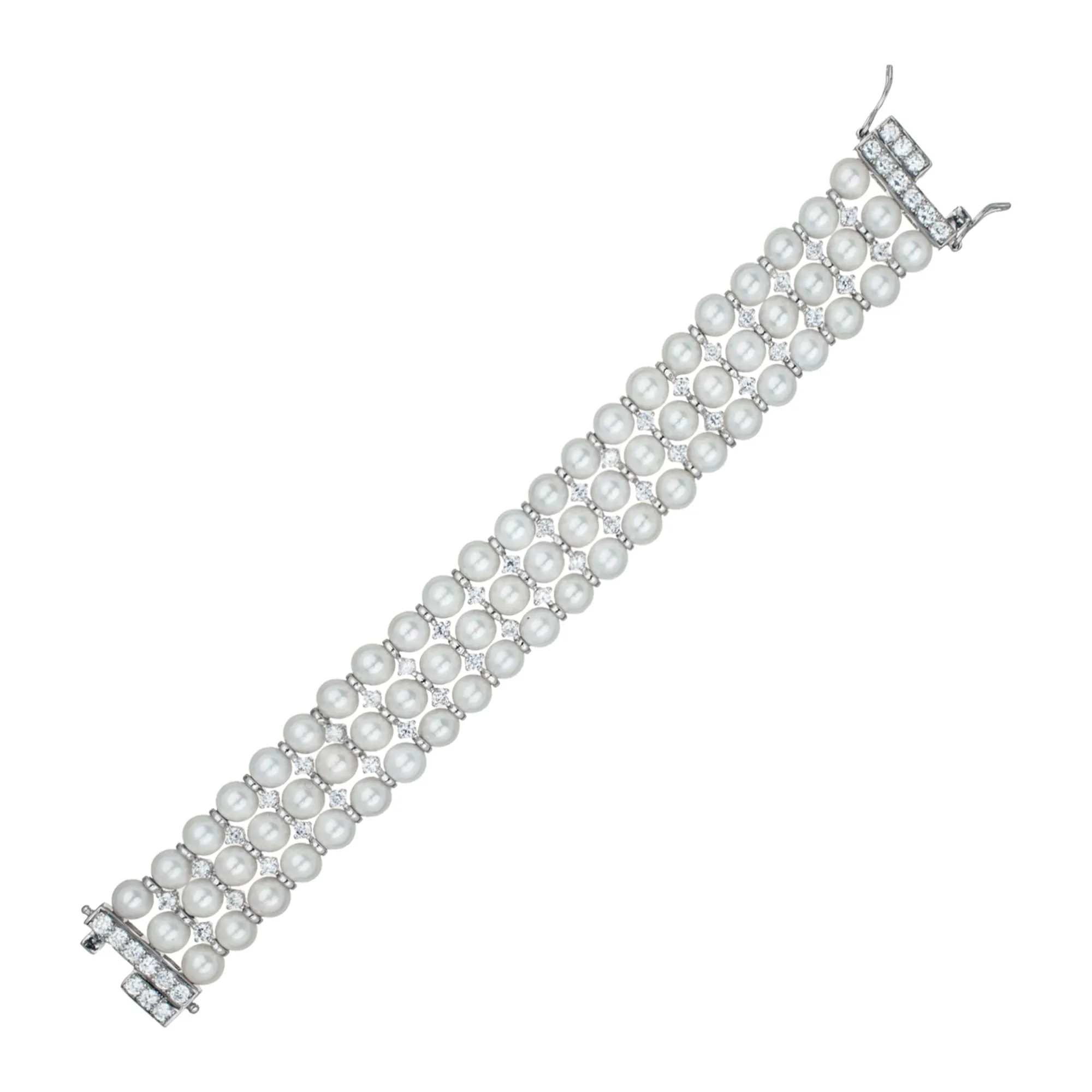 Delphine Monfort Three Row Pearl Bracelet