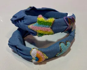 Denim Patched Headbands- Assorted