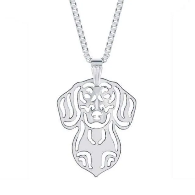 Dog Pendant Necklace - Dachshund