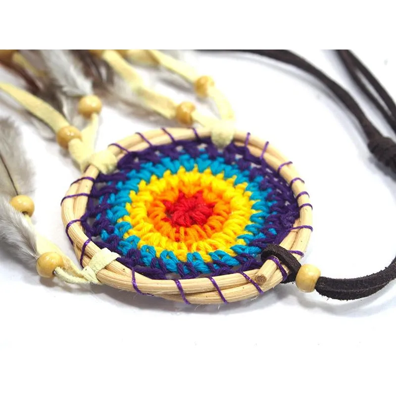 Dreamcatcher Necklace With Suede Cord 2