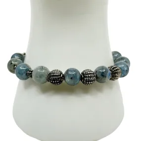 Earth Whorlds sterling silver labradorite bead bracelet