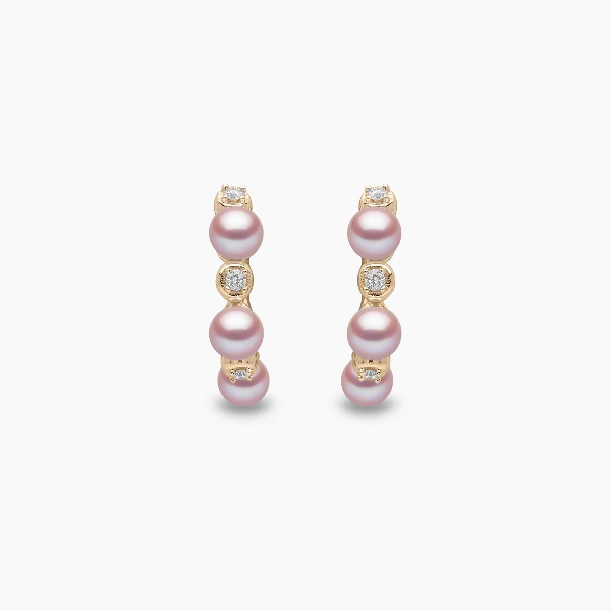 Eclipse 18K Gold Pearl and Diamond Hoop Astral Earrings
