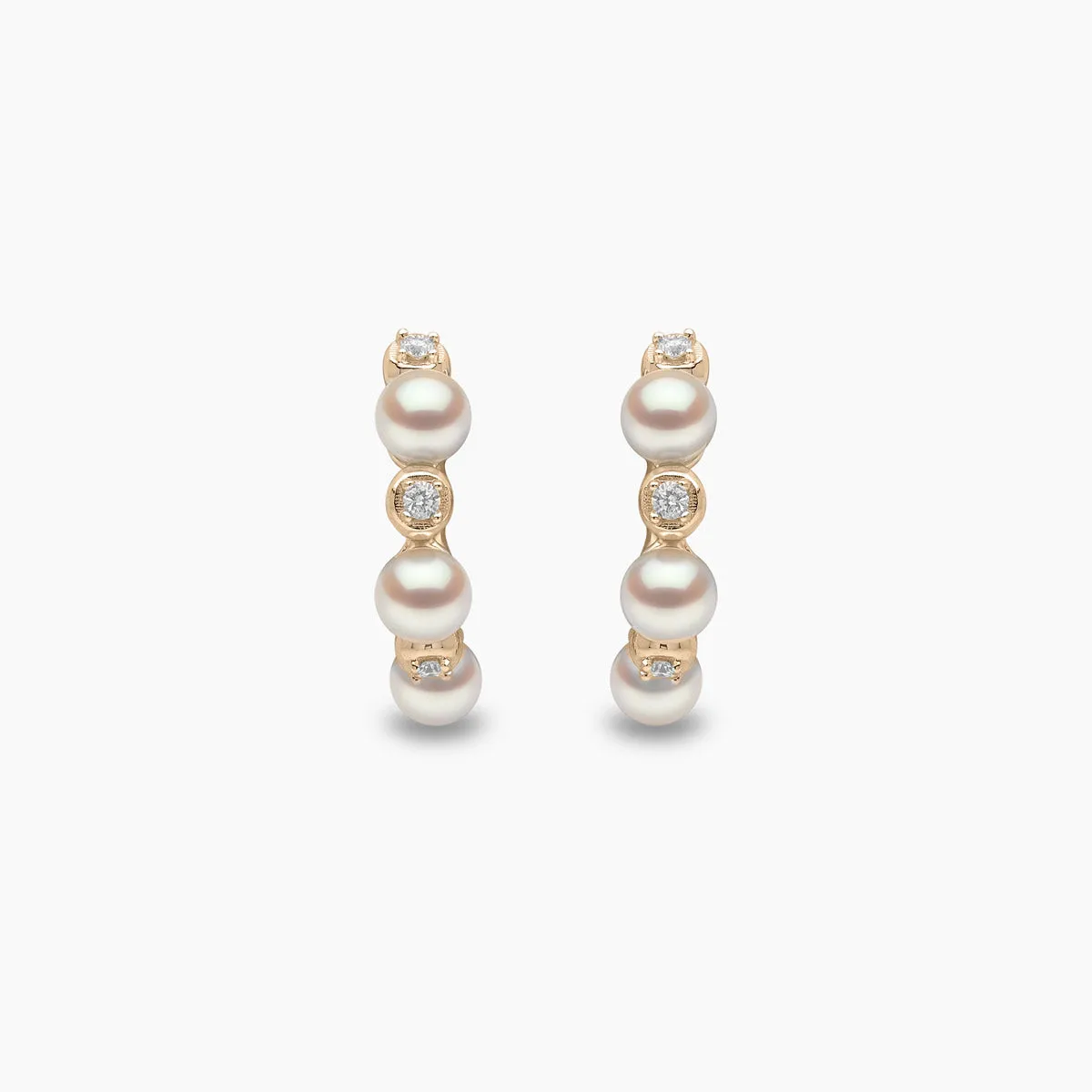 Eclipse 18K Gold Pearl and Diamond Hoop Astral Earrings
