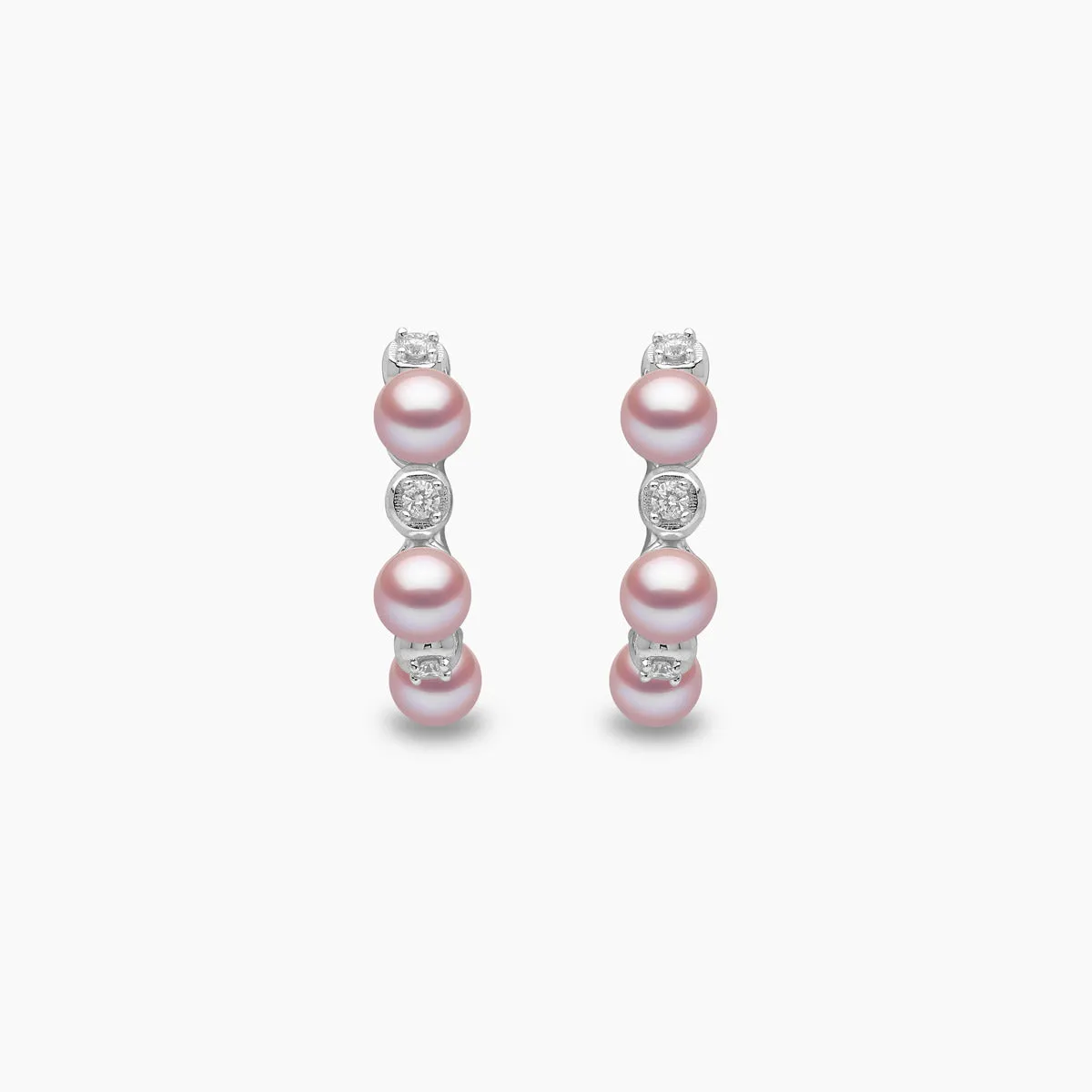 Eclipse 18K Gold Pearl and Diamond Hoop Astral Earrings