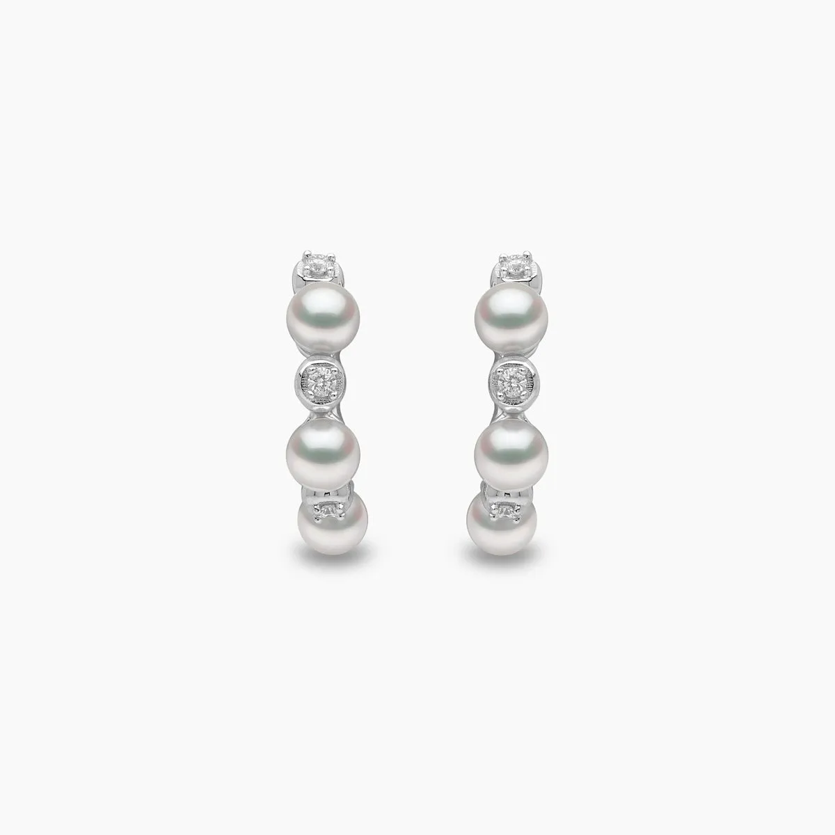 Eclipse 18K Gold Pearl and Diamond Hoop Astral Earrings