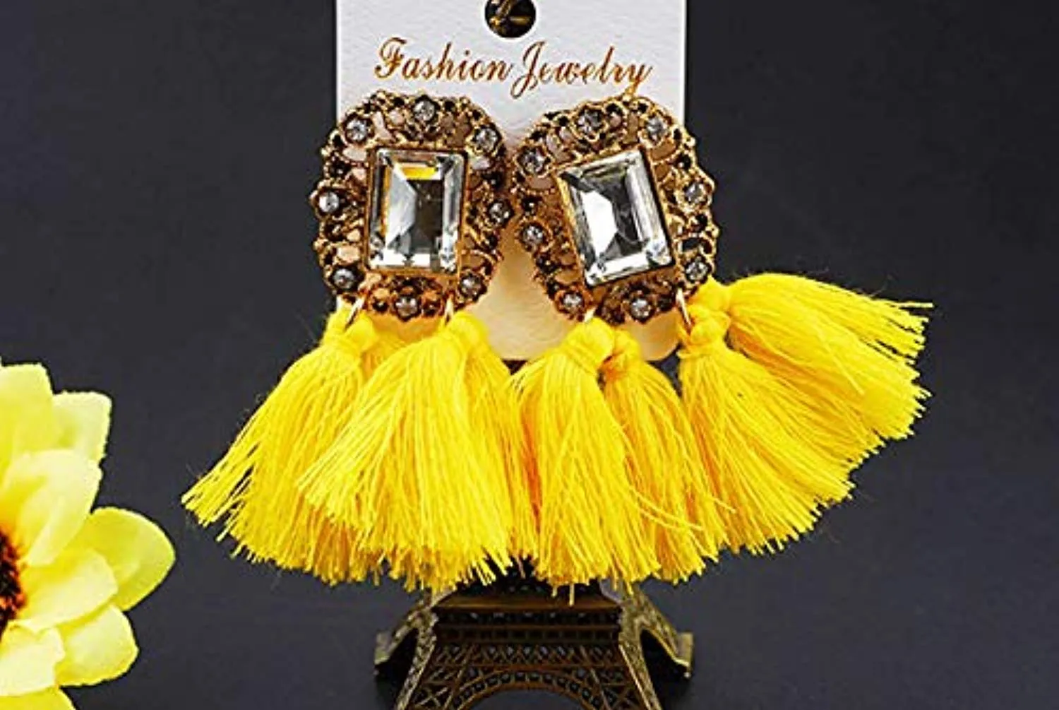 Electomania Bohemian Tassel Stylish Fancy Party Wear Earrings for Women & Girls 1 Pair (Yellow)