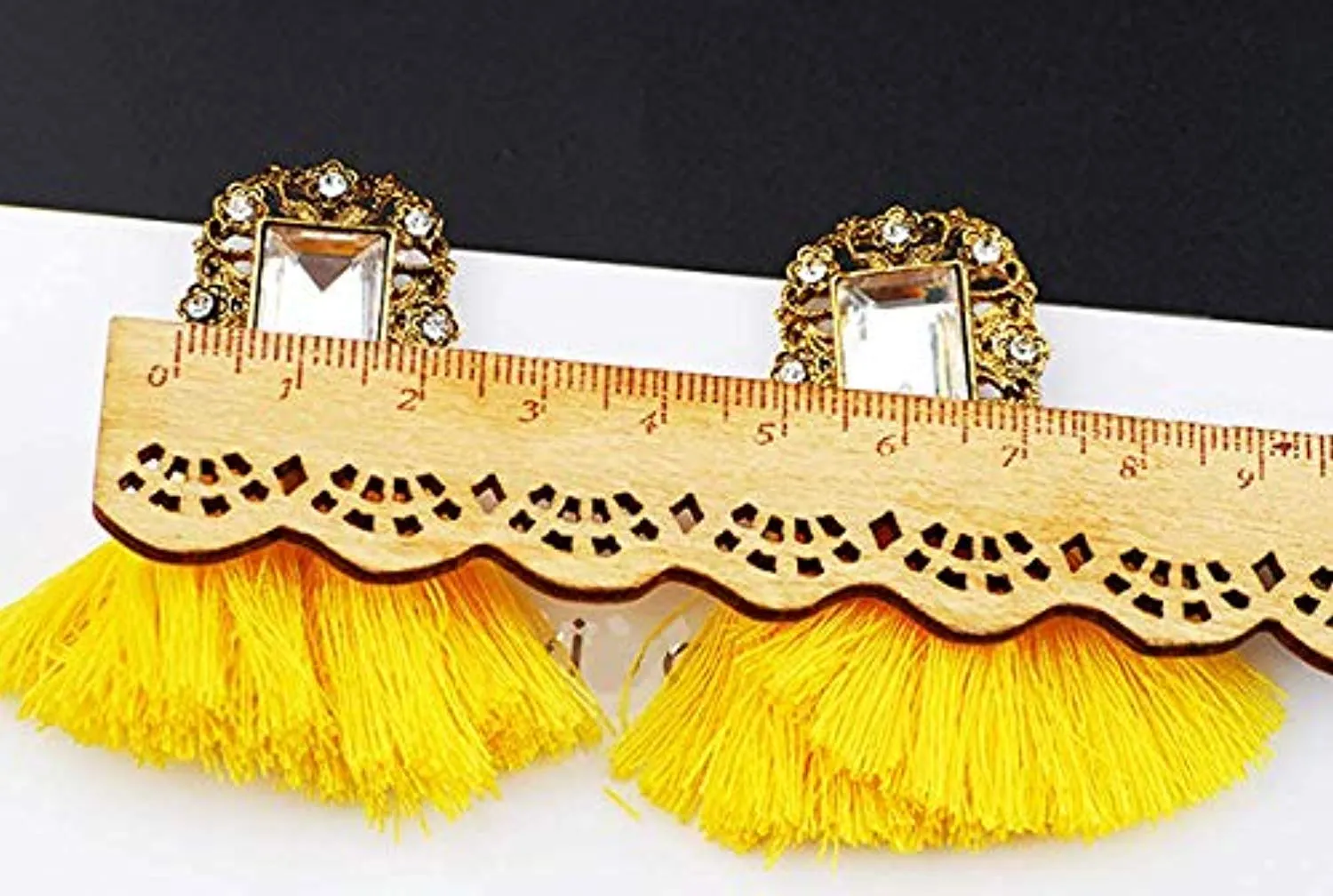 Electomania Bohemian Tassel Stylish Fancy Party Wear Earrings for Women & Girls 1 Pair (Yellow)