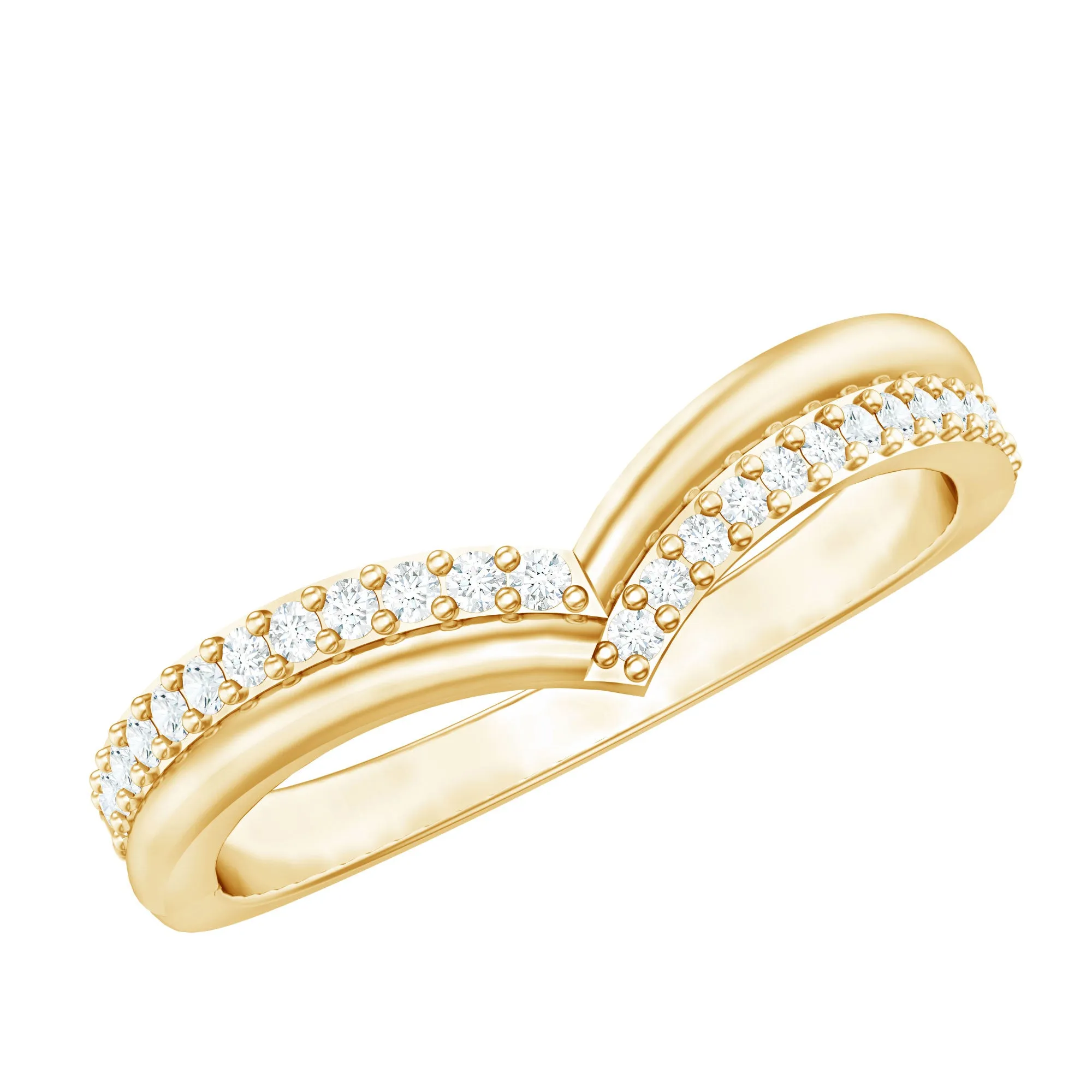 Elegant Diamond Chevron Ring in Pave Setting for Women