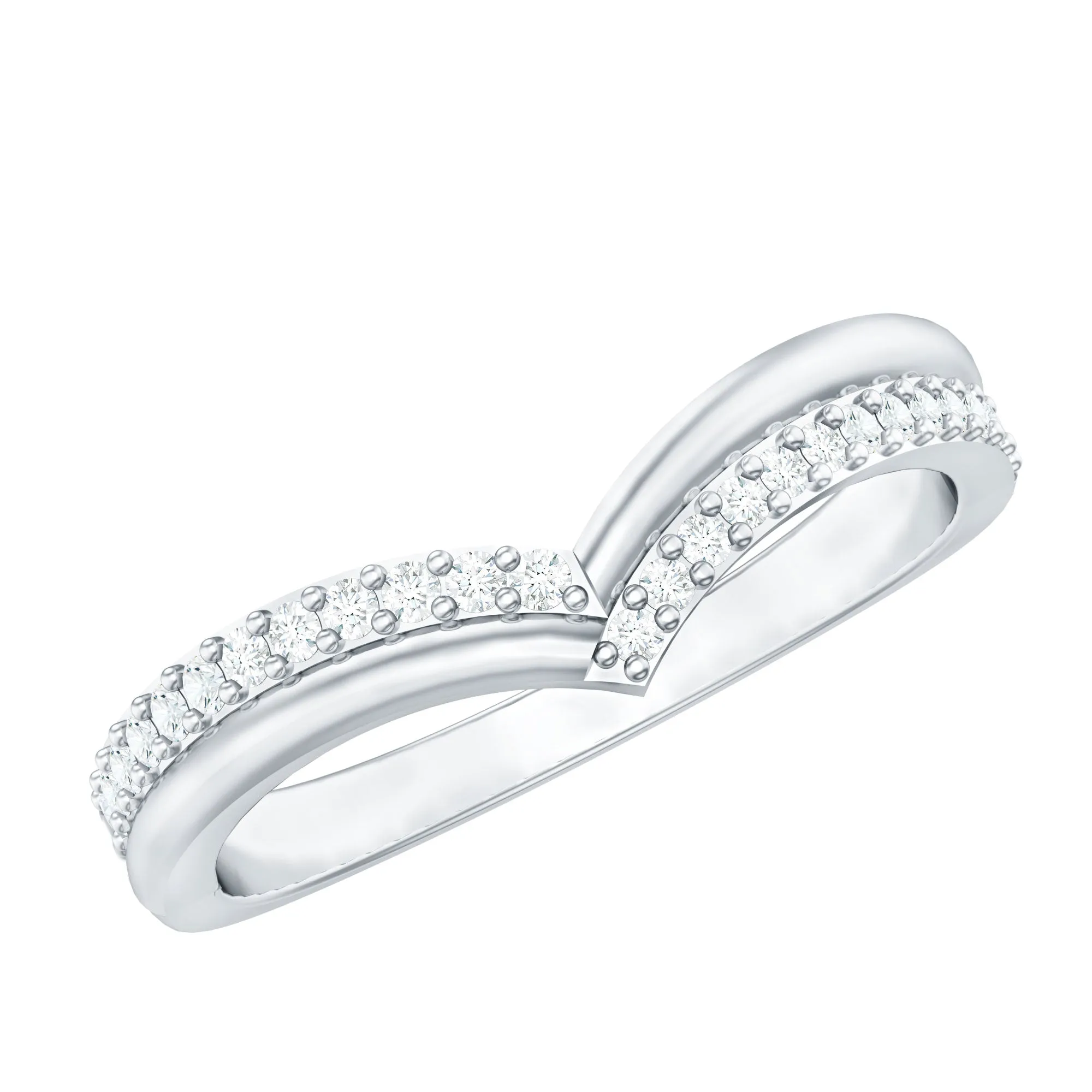 Elegant Diamond Chevron Ring in Pave Setting for Women