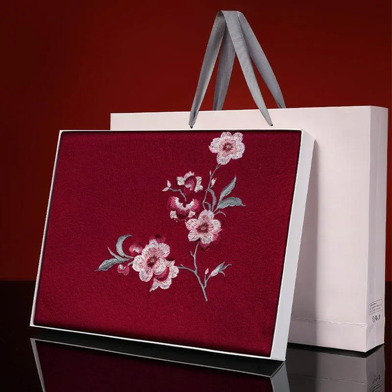Embroidery Cashmere Luxury Scarf for Women - Ideal Gift 200x35 cm