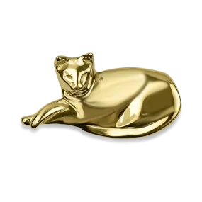 Estate 14K Yellow Gold Cat Brooch