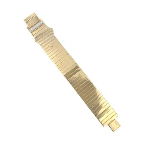 Estate French 18k Gold and Diamond Buckle Bracelet