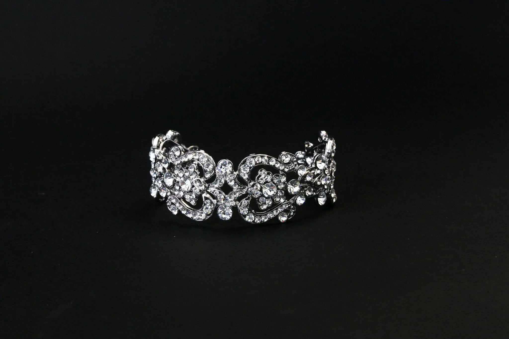 Eternally Yours Rhodium and Rhinestone Cuff