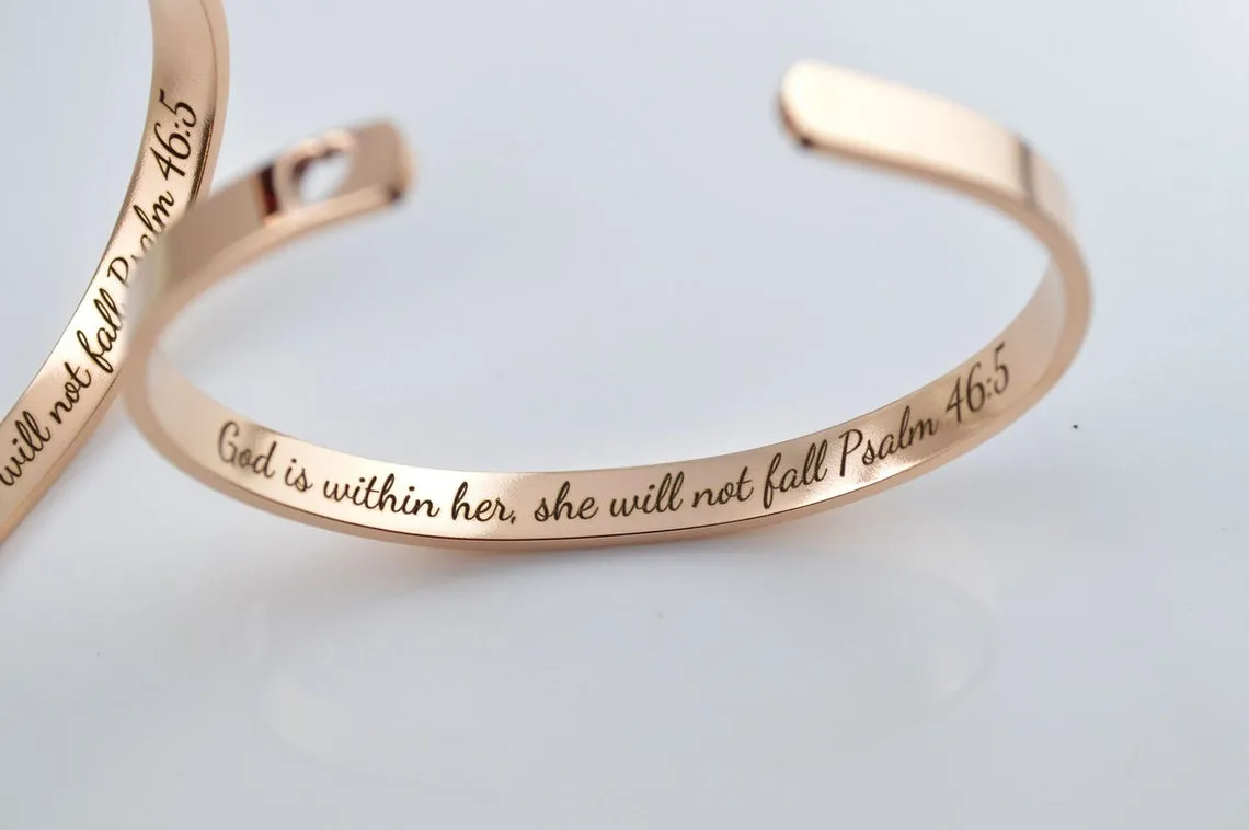Eucharisteo - Gratitude / Give Thanks Cuff, Christian Cuff Bracelet, Stainless Steel Hypoallergenic Cuff, Christian Gifts Uplifting Bracelet