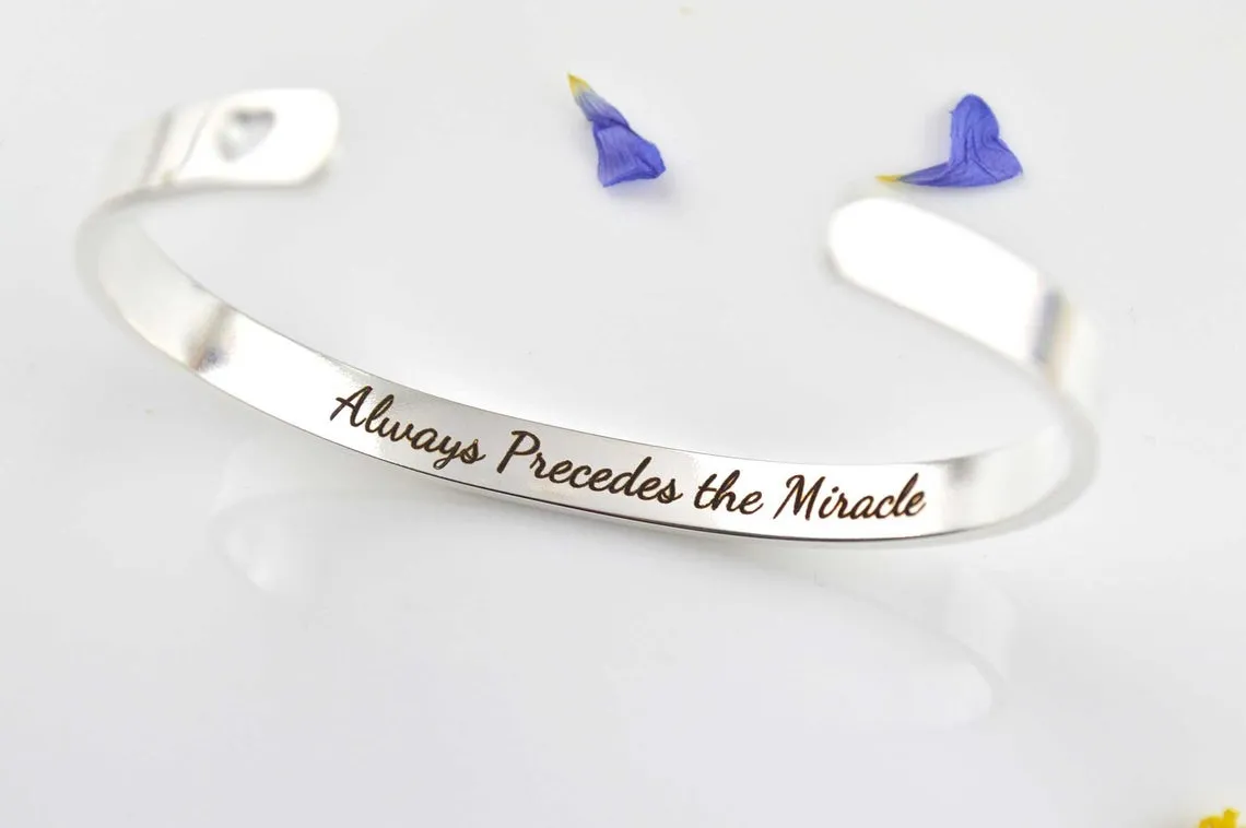 Eucharisteo - Gratitude / Give Thanks Cuff, Christian Cuff Bracelet, Stainless Steel Hypoallergenic Cuff, Christian Gifts Uplifting Bracelet
