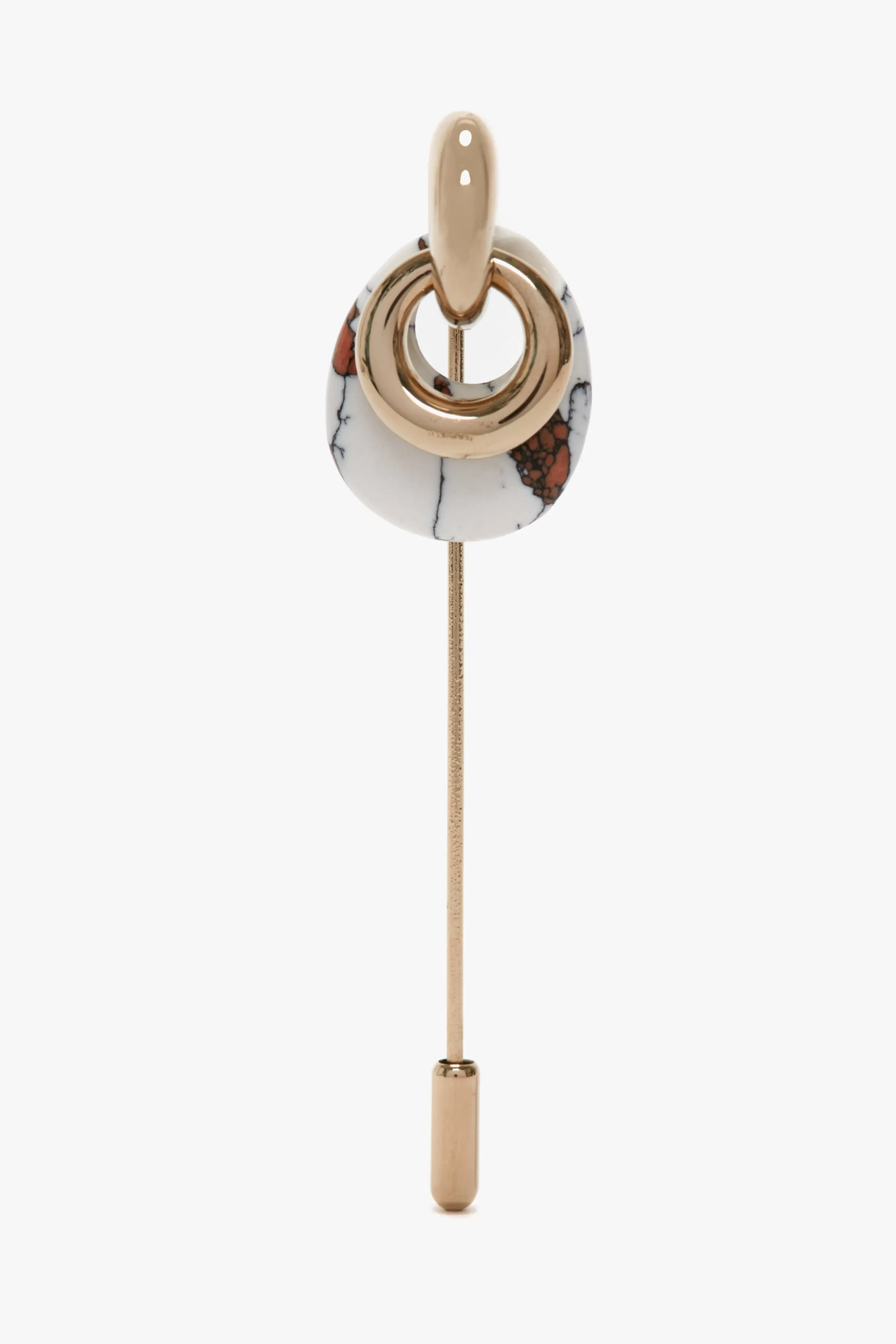 Exclusive Resin Charm Brooch In Light Gold-White