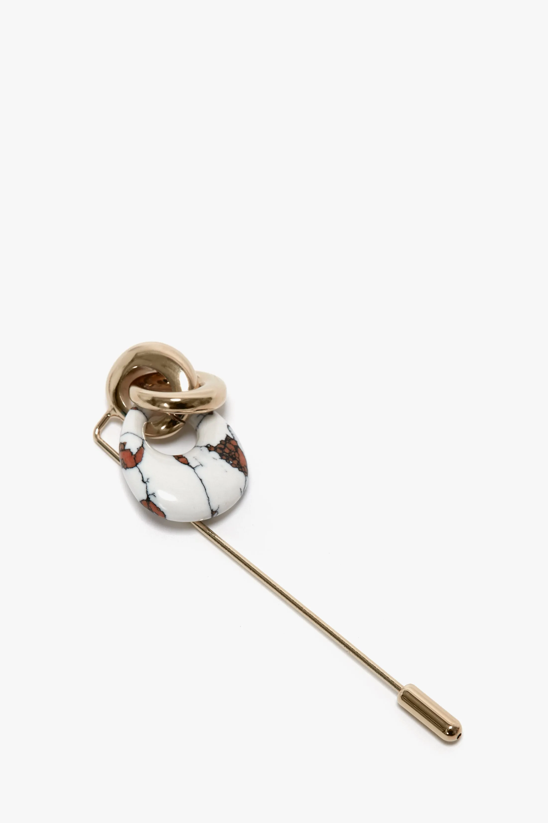 Exclusive Resin Charm Brooch In Light Gold-White