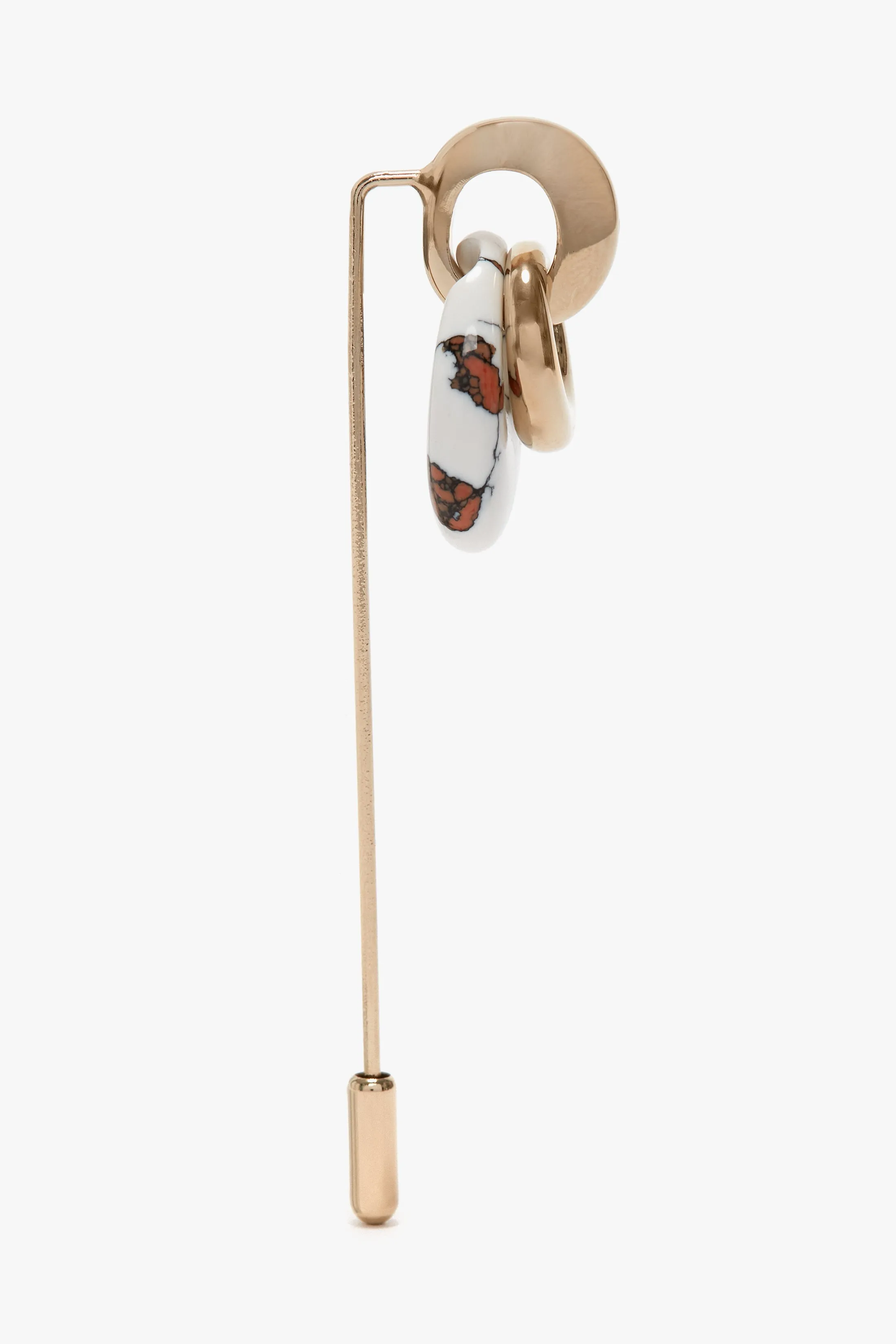 Exclusive Resin Charm Brooch In Light Gold-White
