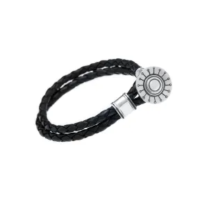 Face The Sun And The Shadow Will Fall Behind You Sterling Silver Leather Bracelet