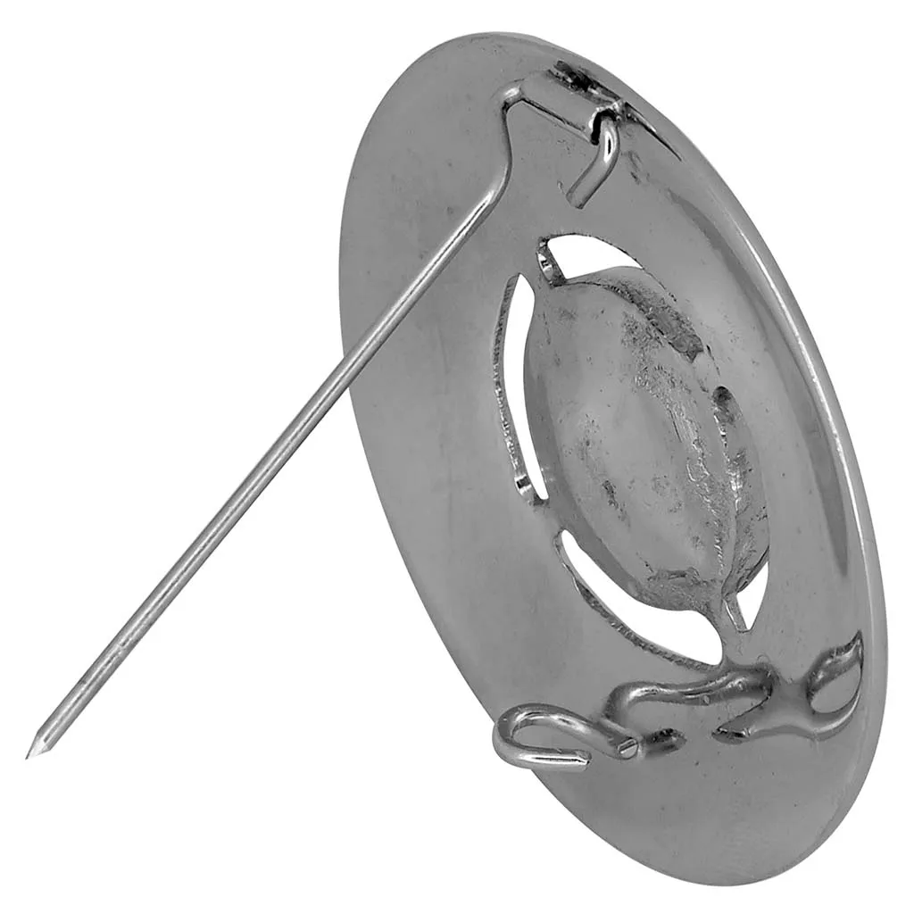 Fancy Blue Stone Fly Plaid Brooch Silver