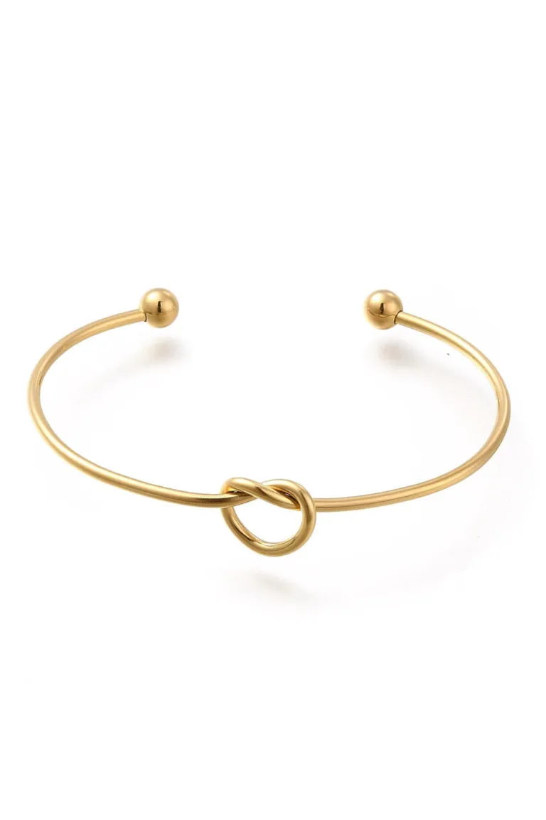 Farrah B Why Knot Cuff Bracelet in Gold