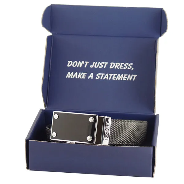 FEDEY Mens Classic Leather Ratchet Belt, Blank Canvas Automatic Buckle