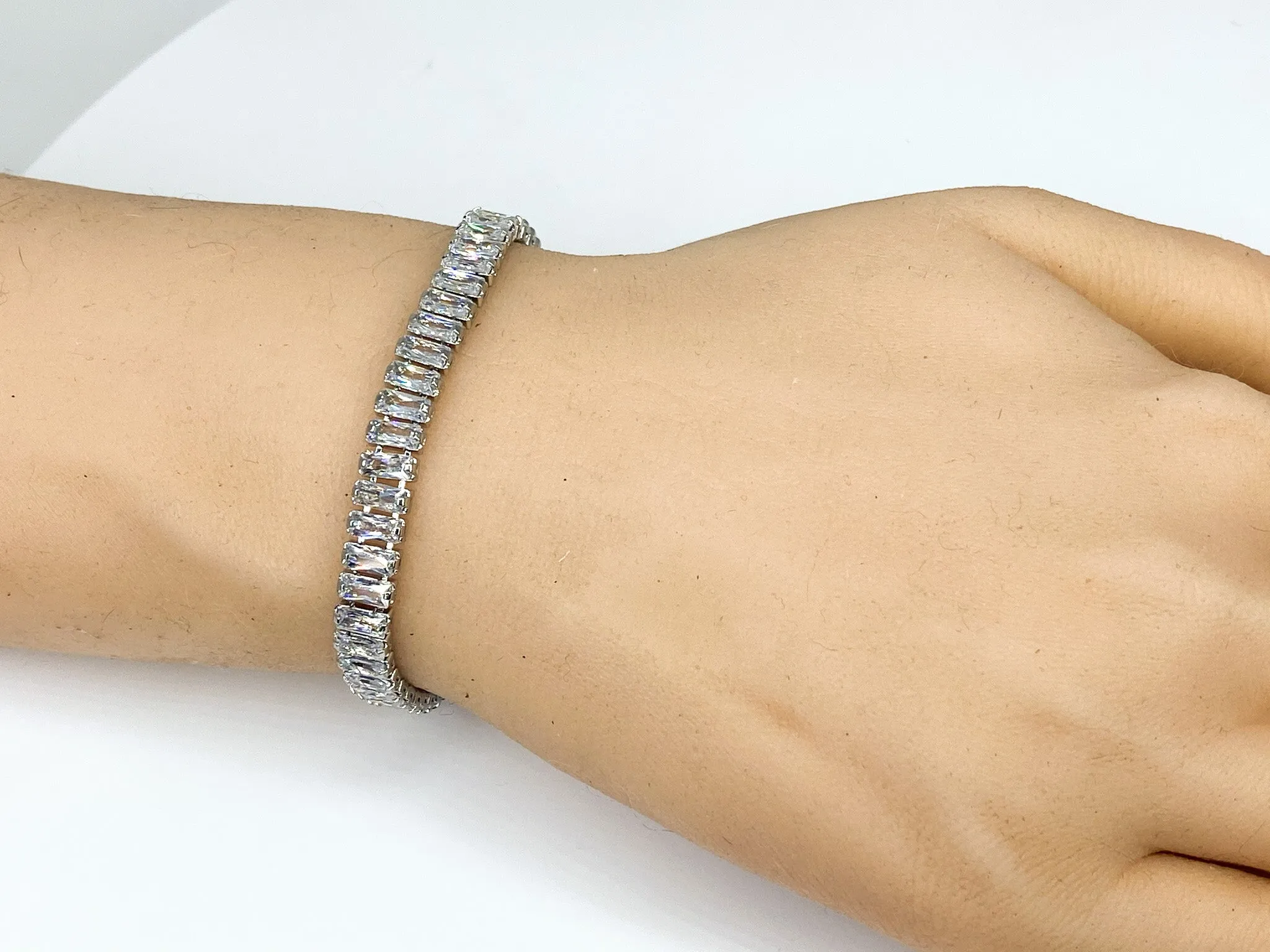 Ferra 5mm Radiant CZ Silver Tennis Bolo Bracelet
