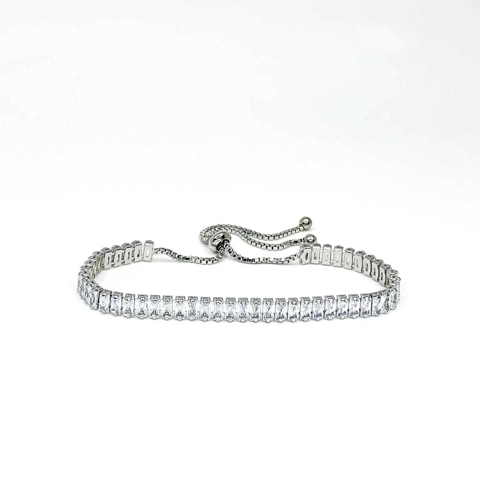 Ferra 5mm Radiant CZ Silver Tennis Bolo Bracelet