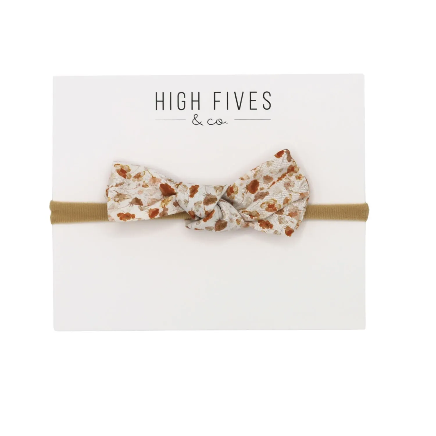 Floral Linen Knot Bow Nylon Headband