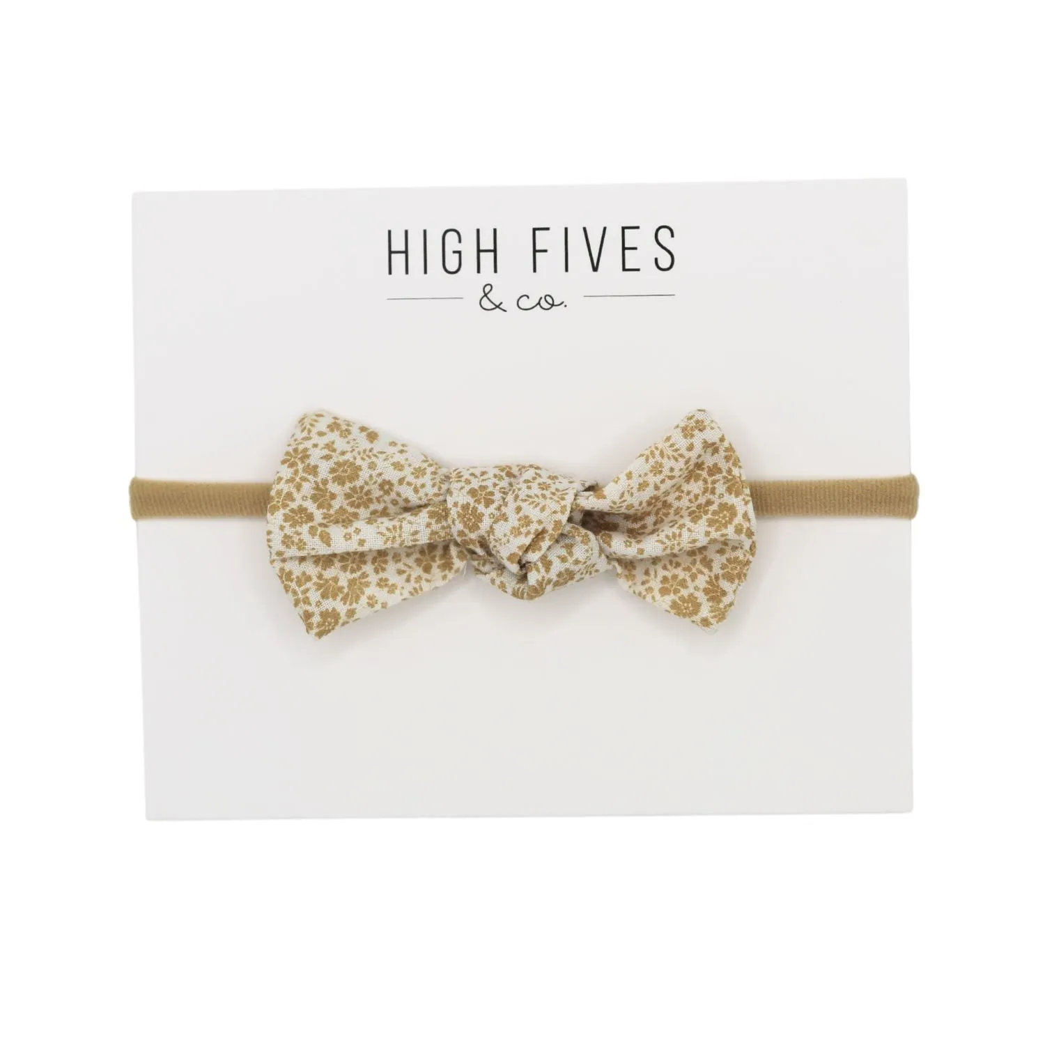 Floral Linen Knot Bow Nylon Headband