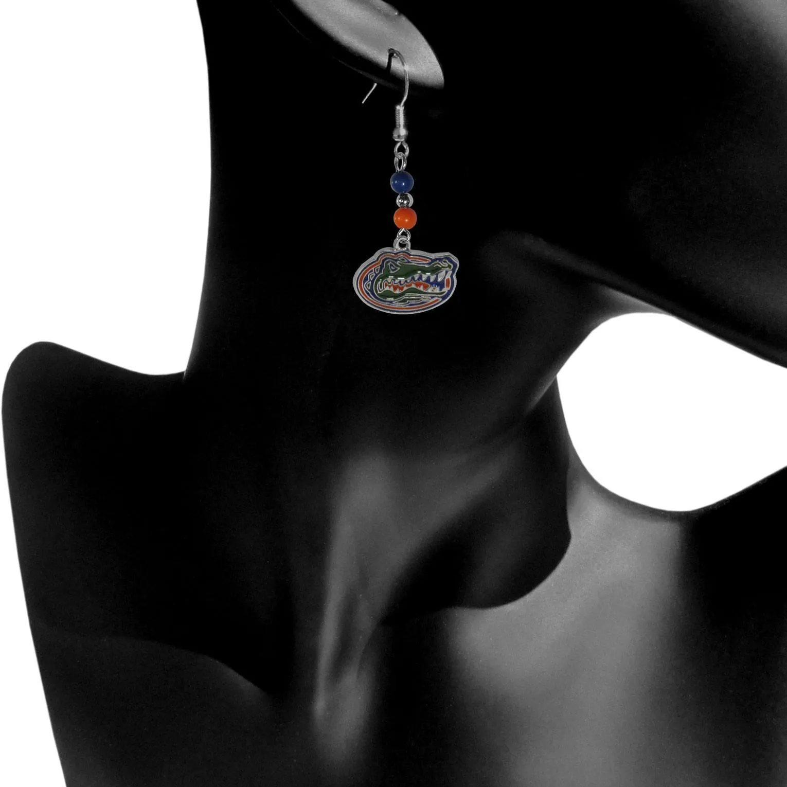 Florida Gators Fan Bead Dangle Earrings