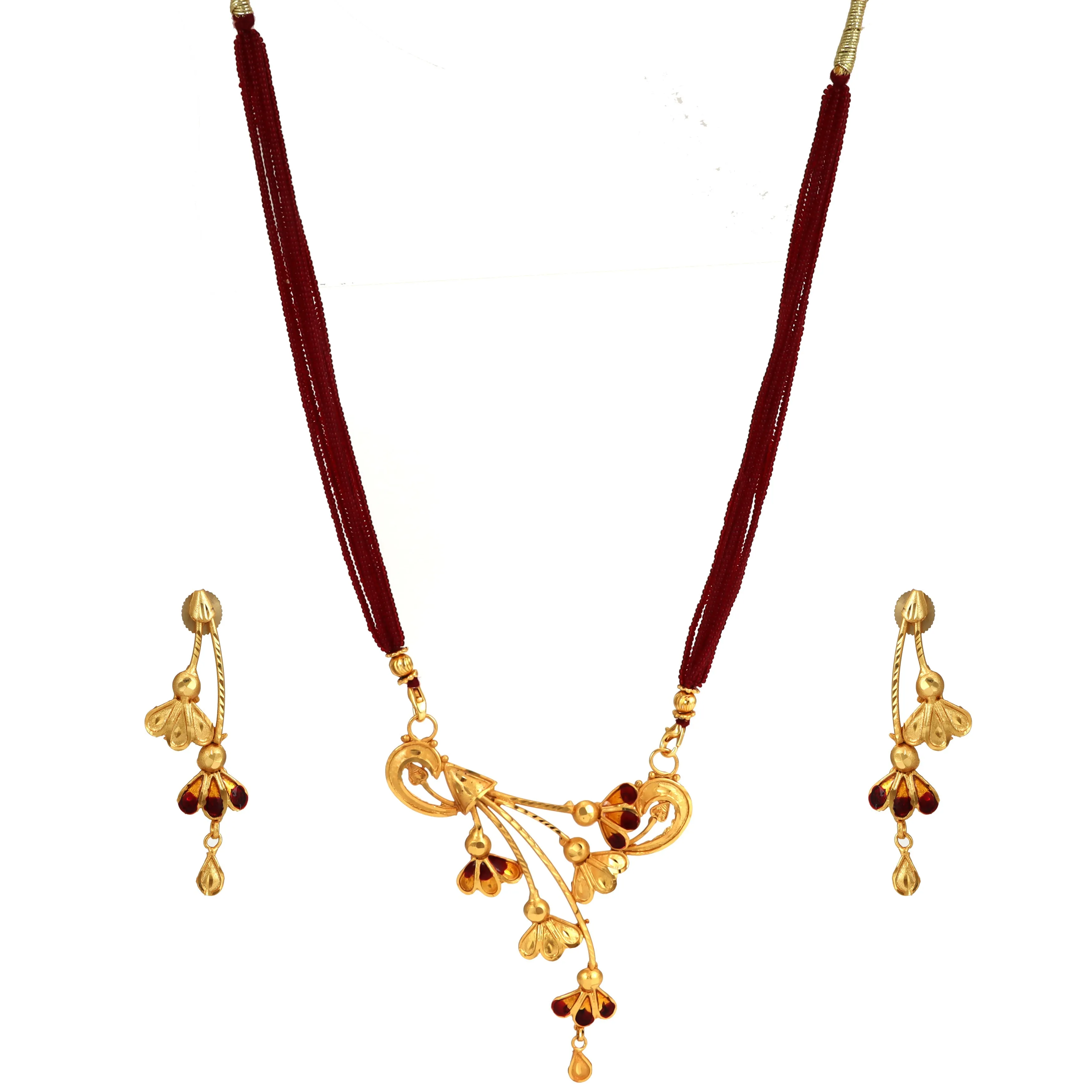 Flower Bouquet Pendant With Matching Earrings