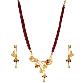 Flower Bouquet Pendant With Matching Earrings