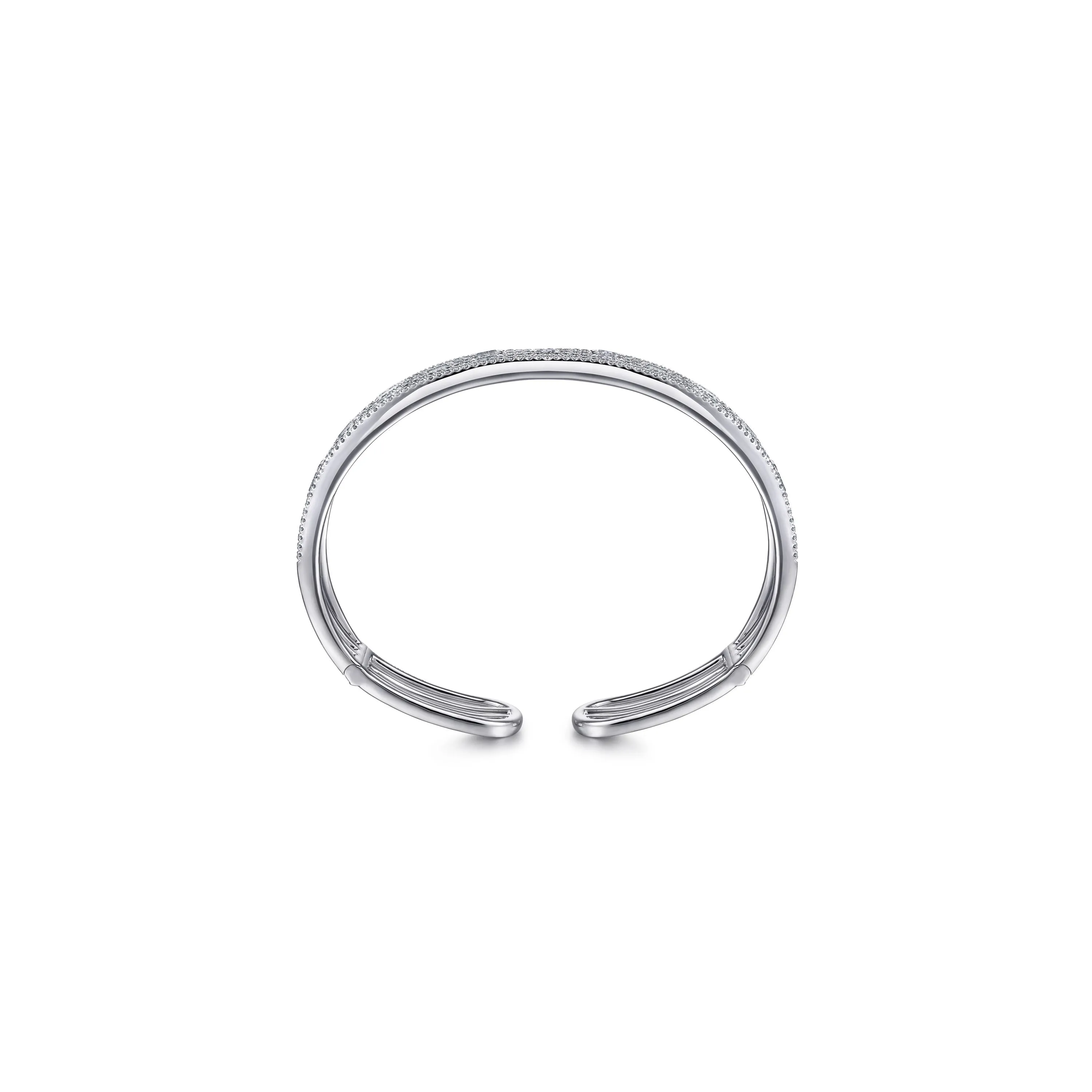 Gabriel & Co. Baguette and Round Diamond Cuff Bracelet