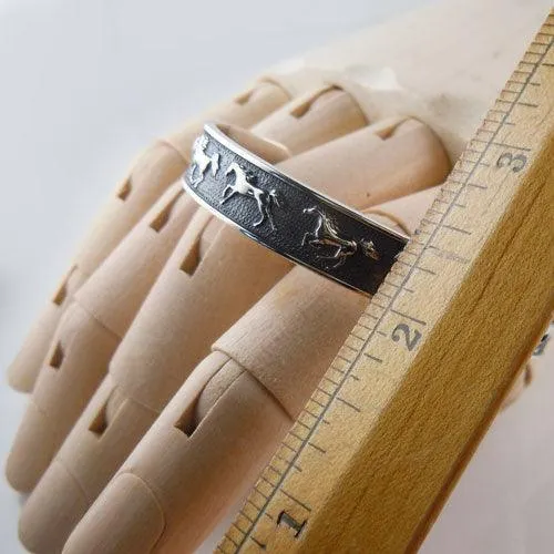 Galloping Horses Cuff Bracelet
