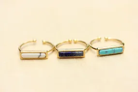 Gemstone Split Bar Ring