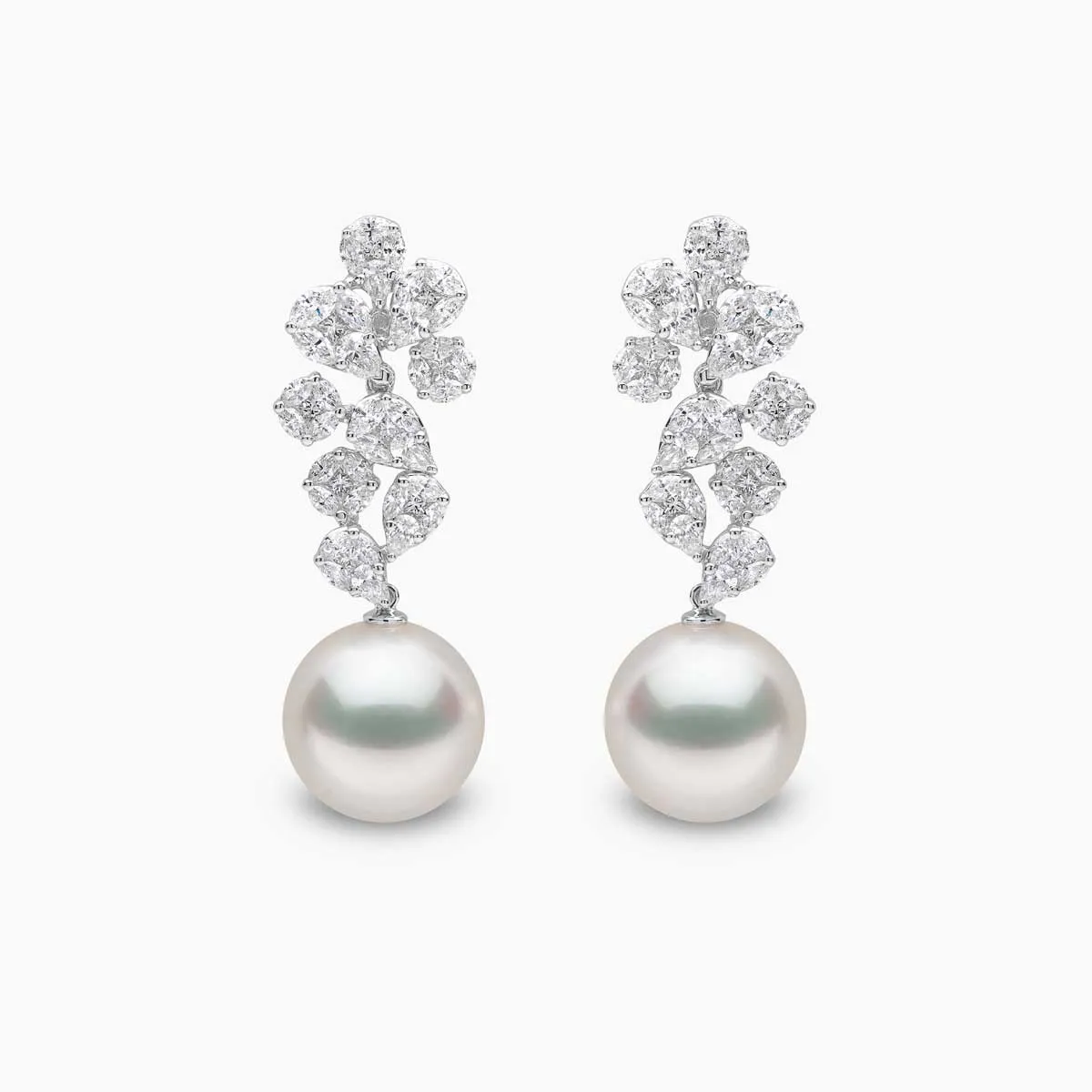 Glitz 18K Gold South Sea Pearl and Diamond Brilliance Earrings