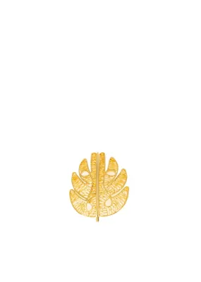 Gold Filigree Leaf Pin