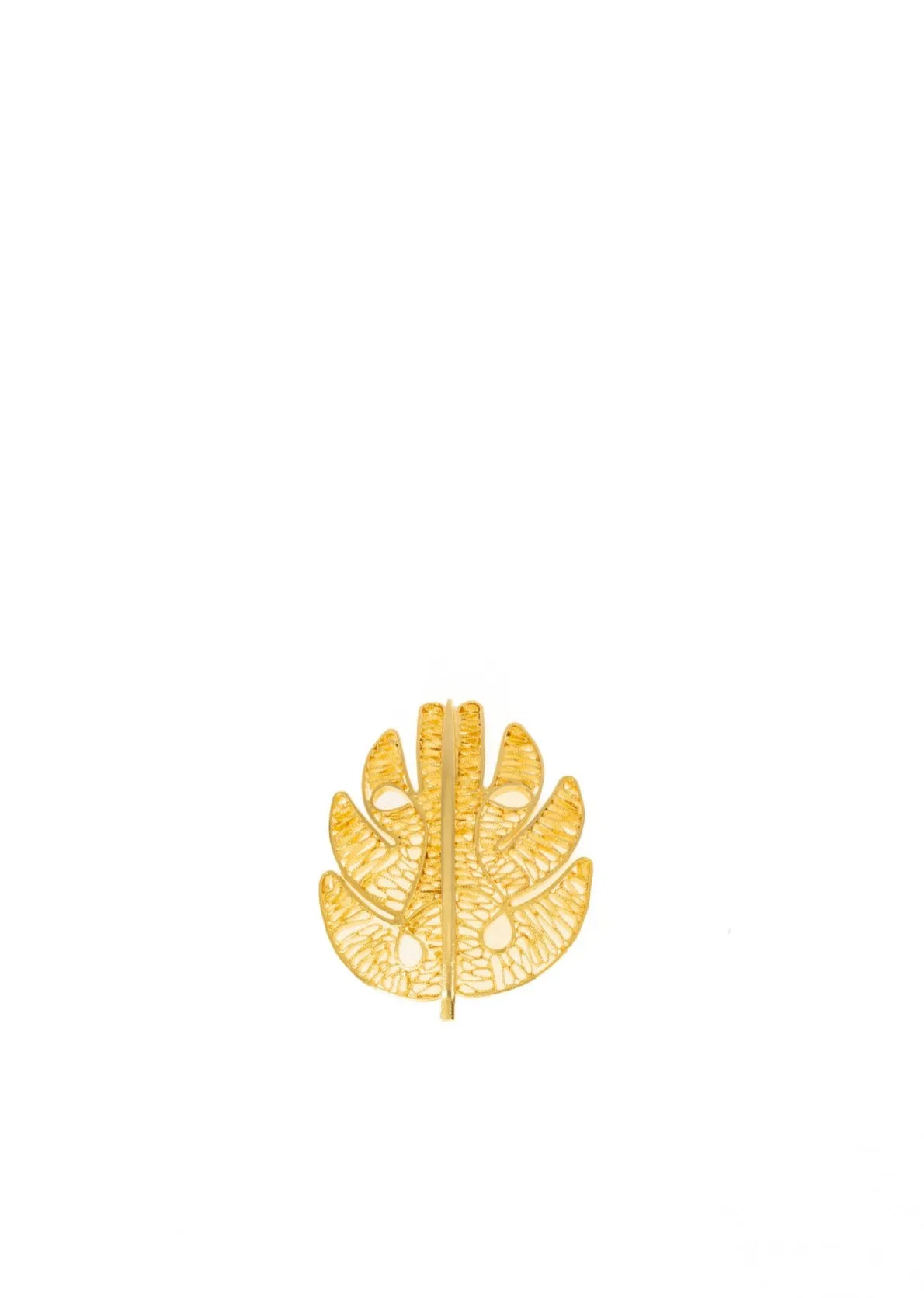 Gold Filigree Leaf Pin