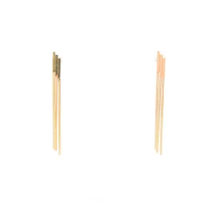 Gold Herringbone Dangle Earrings