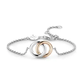 GOLD PLATED STERLING SILVER BRACELET WITH DOUBLE CIRCLE LINKS