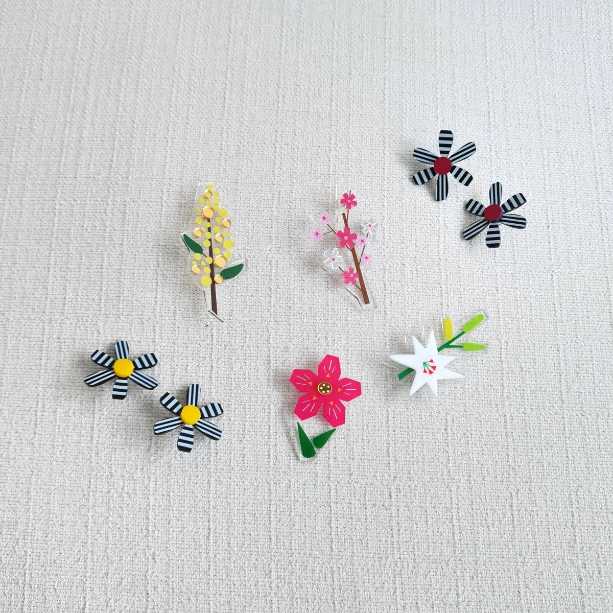 Golden Wattle Flower Brooch