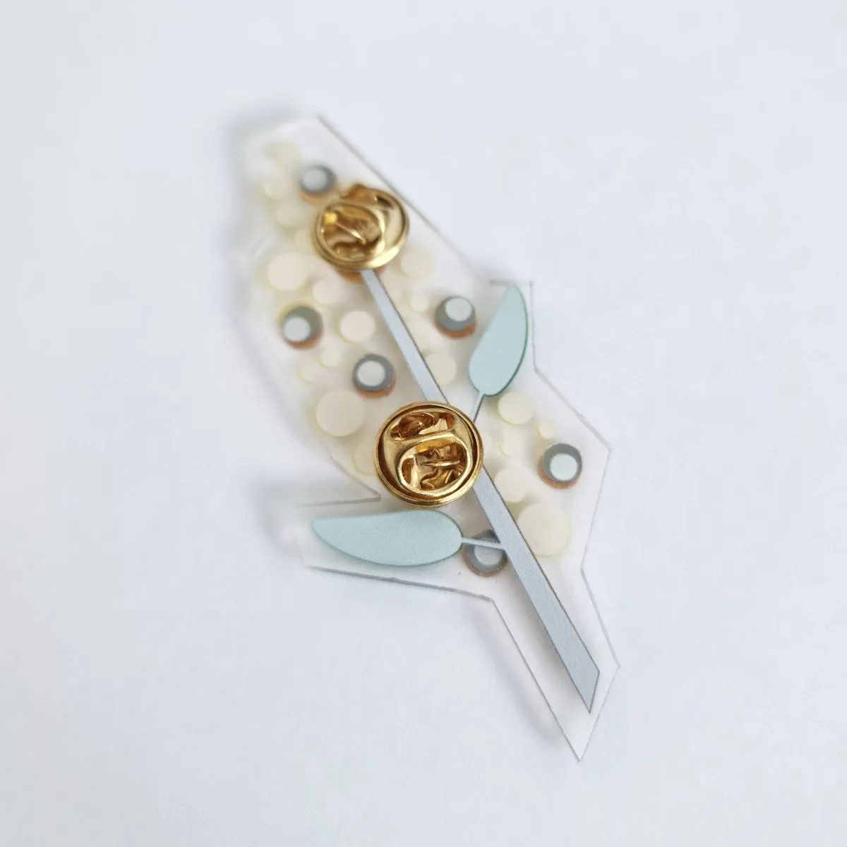 Golden Wattle Flower Brooch