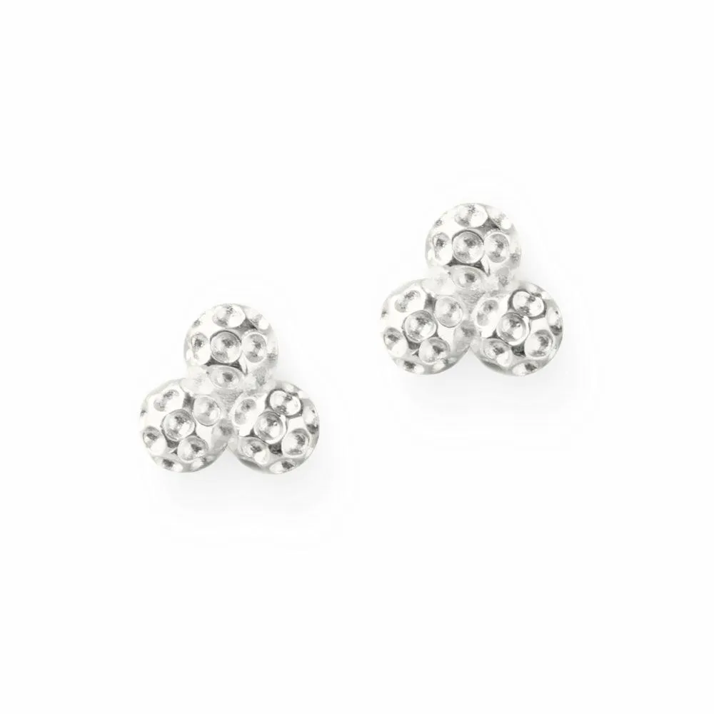 Golf Goddess Gift Set - Two-Tone Golf Ball Bead Stroke Counter Bracelet and Silver Golf Ball Cluster Earrings