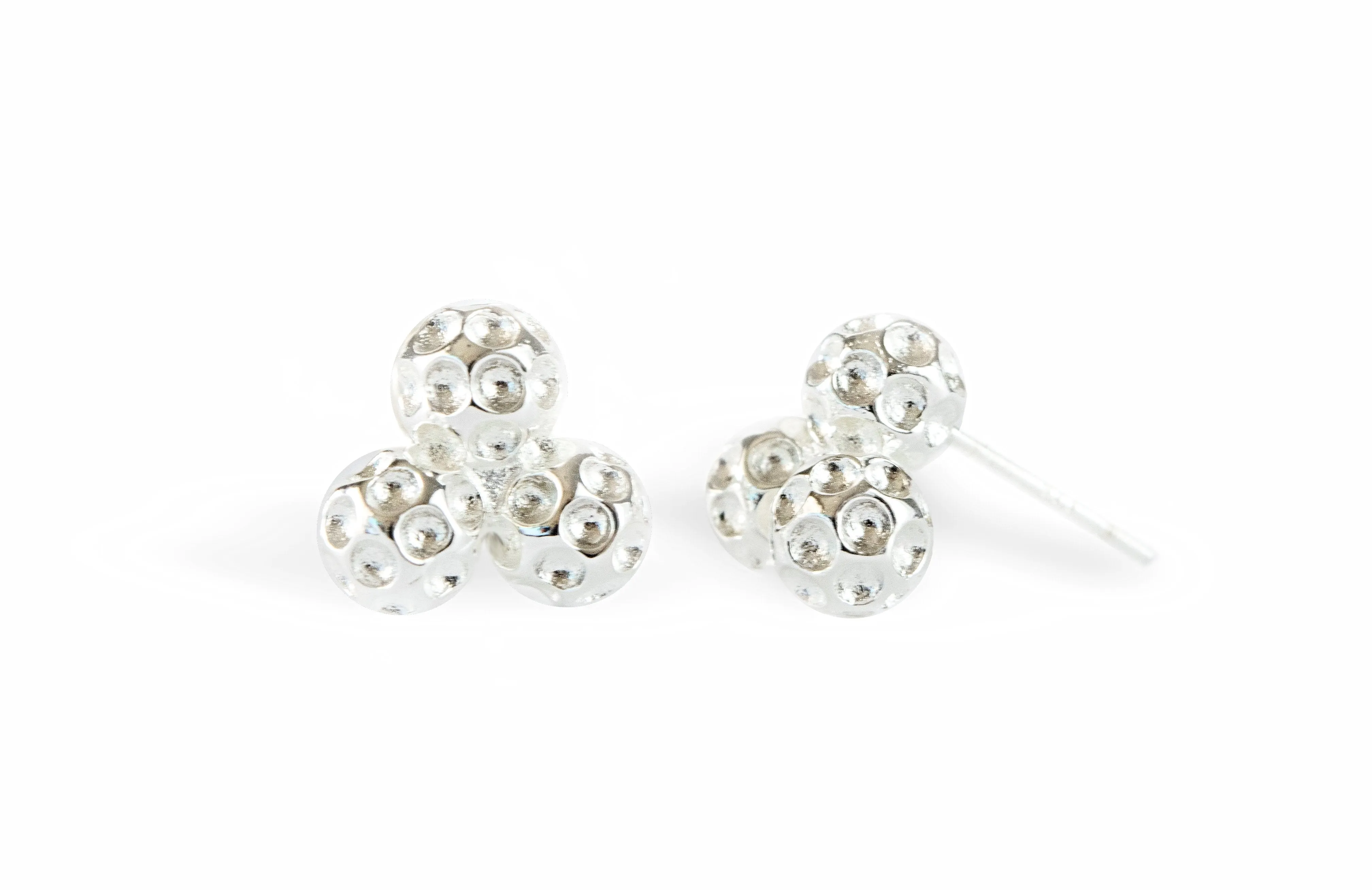 Golf Goddess Gift Set - Two-Tone Golf Ball Bead Stroke Counter Bracelet and Silver Golf Ball Cluster Earrings