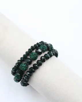 Green Beaded Stretchy Bracelets