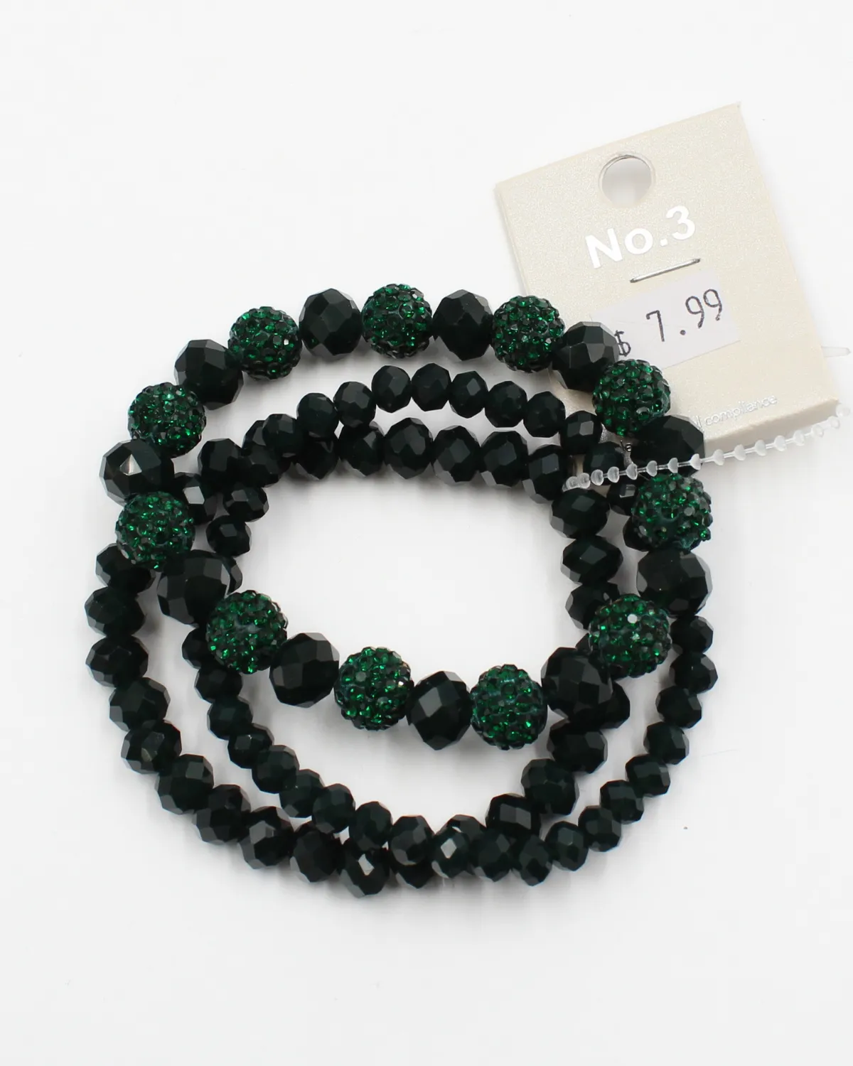 Green Beaded Stretchy Bracelets