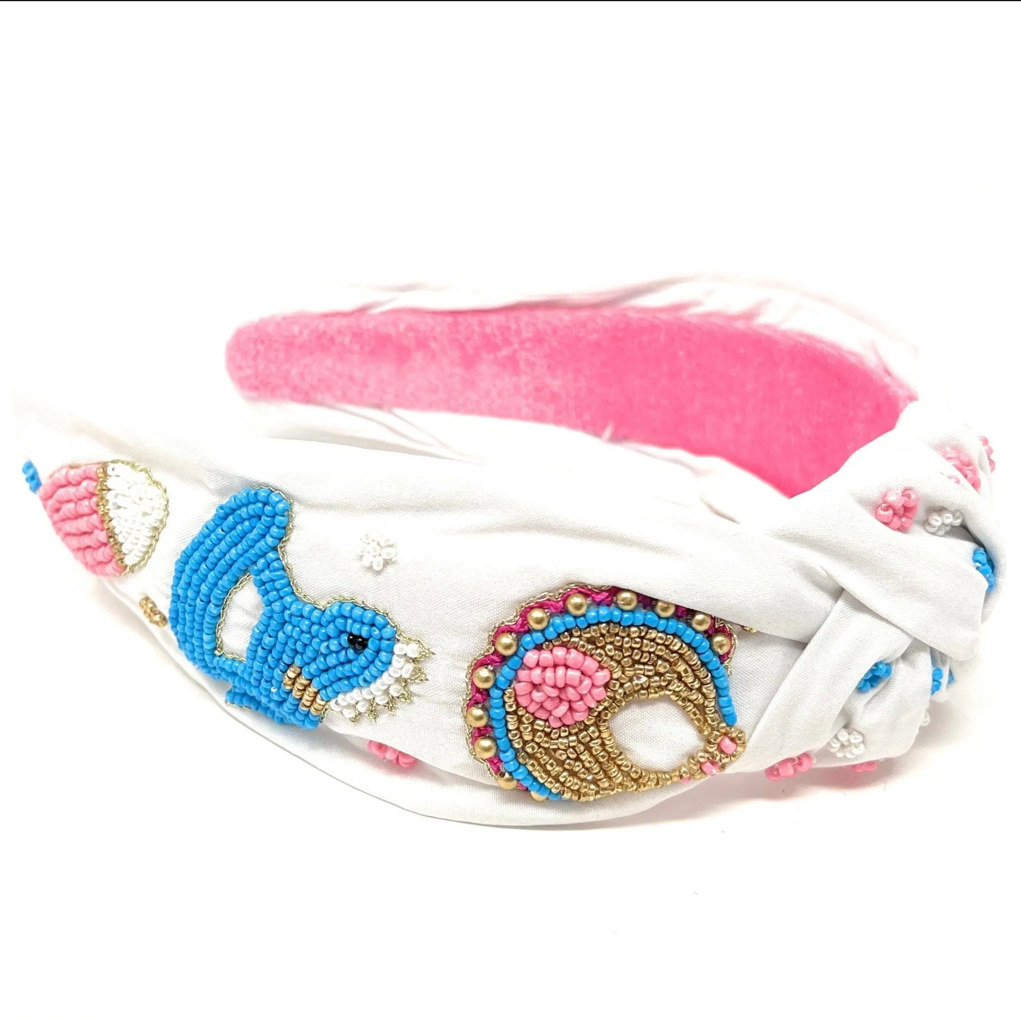 Hand Beaded Baby Shower Knot Headband